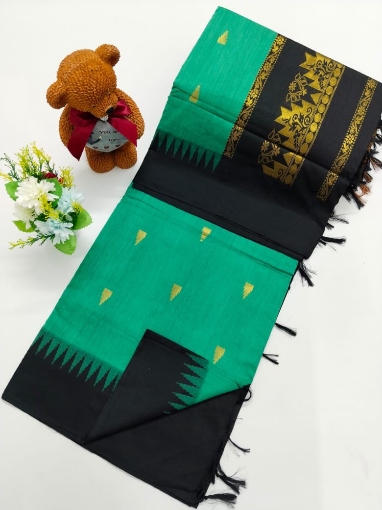 Kalyani Cotton With Temple Border