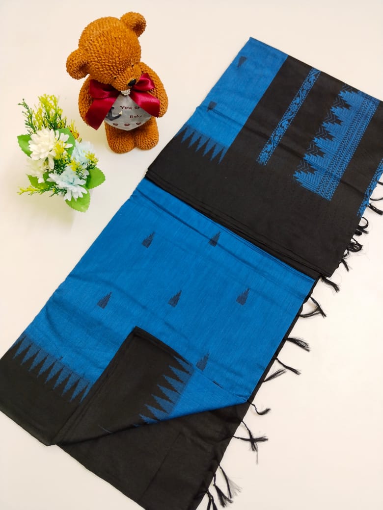 Kalyani Cotton With Temple Border