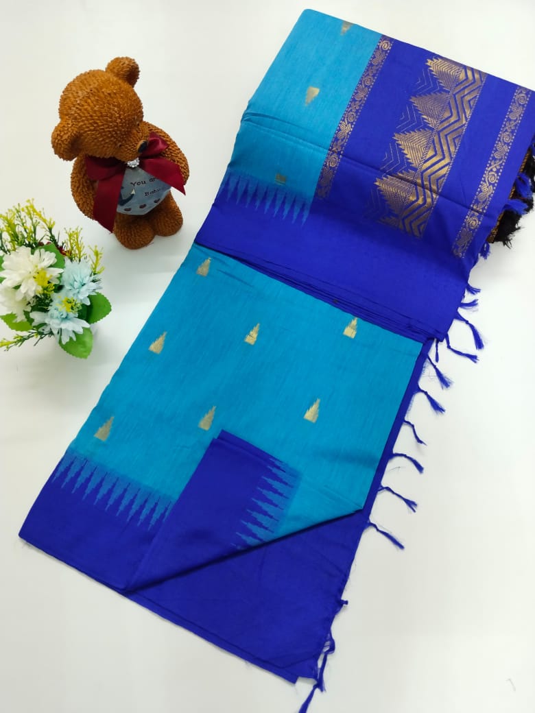 Kalyani Cotton With Temple Border