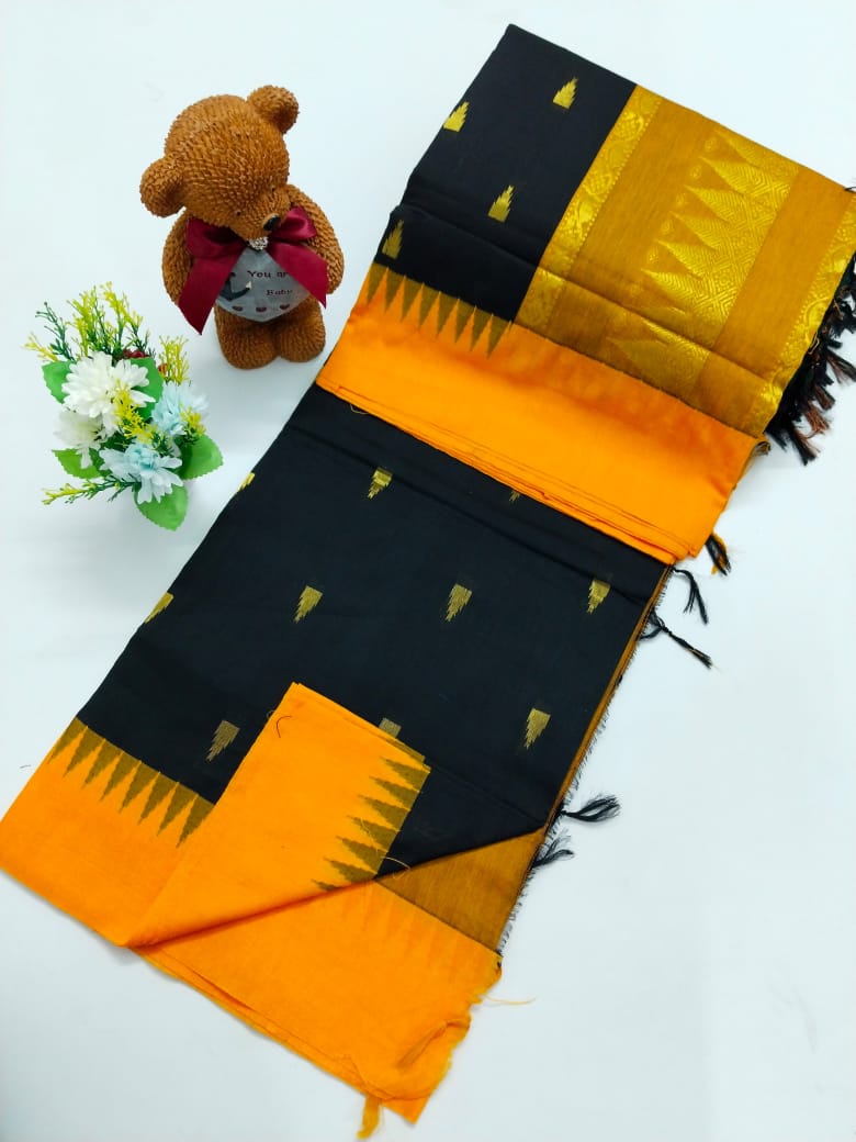 Kalyani Cotton With Temple Border