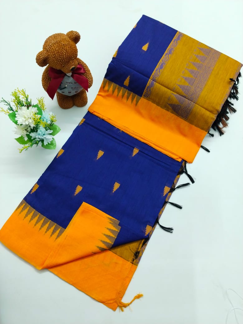 Kalyani Cotton With Temple Border