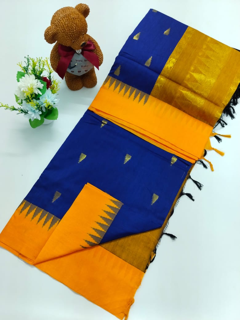Kalyani Cotton With Temple Border