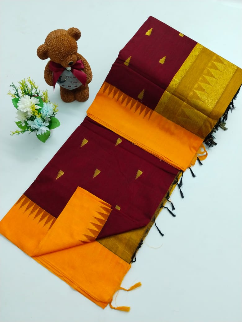 Kalyani Cotton With Temple Border